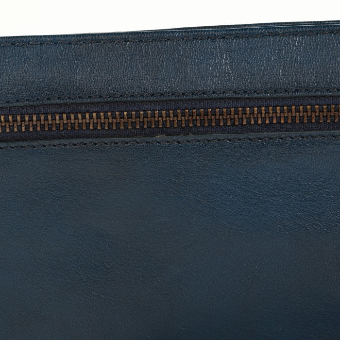 Leather Smartphone Crossbody Wallet - Blue