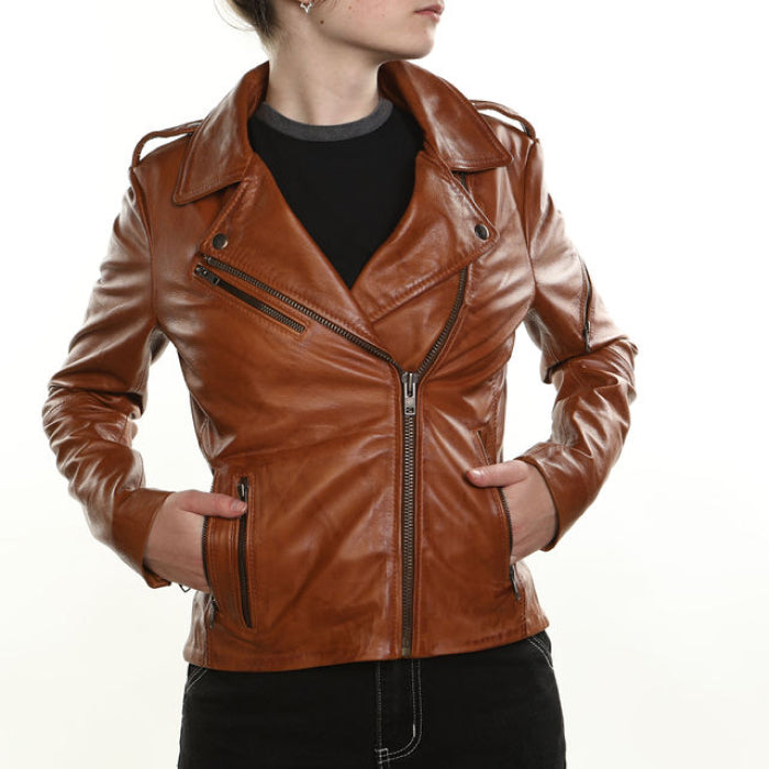 Rebel Ladies Biker Jacket - Black