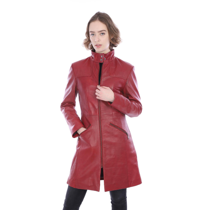 Ladies 3/4 length Zip Up Red