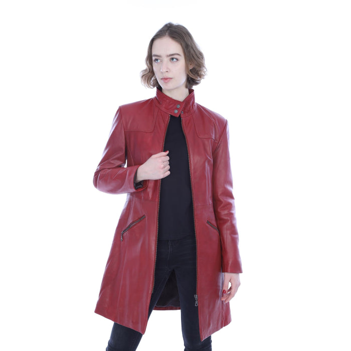 Ladies 3/4 length Zip Up Red