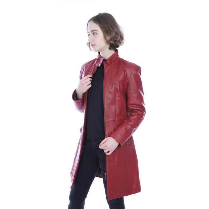 Ladies 3/4 length Zip Up Red
