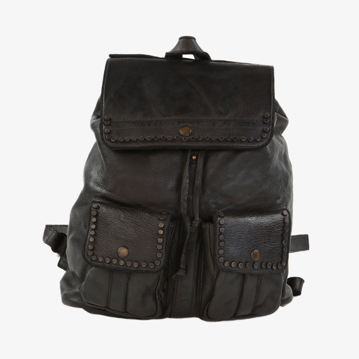 Classic Leather Backpack - Black