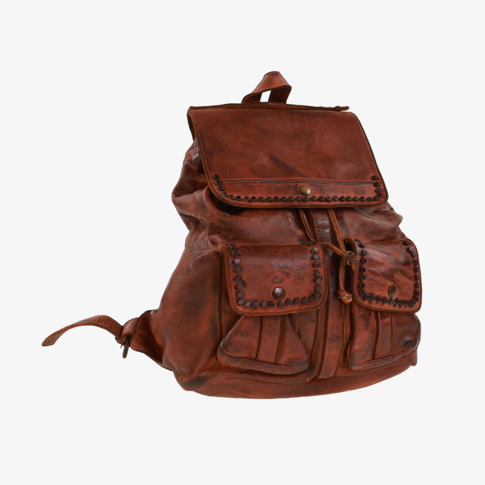 Classic Leather Backpack - Cognac