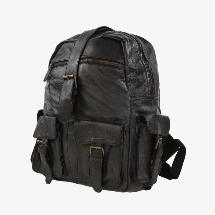 Urban Leather Backpack - Black