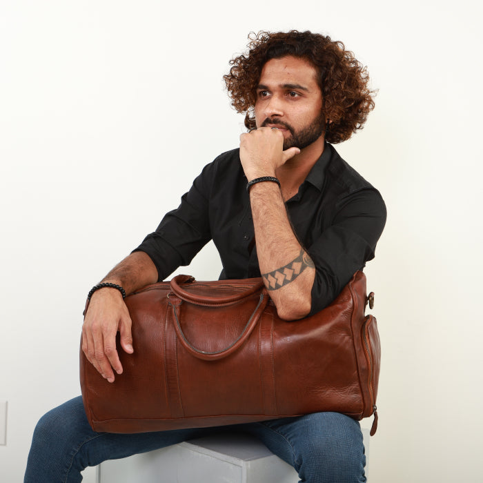 Classic Leather Duffle - Tan