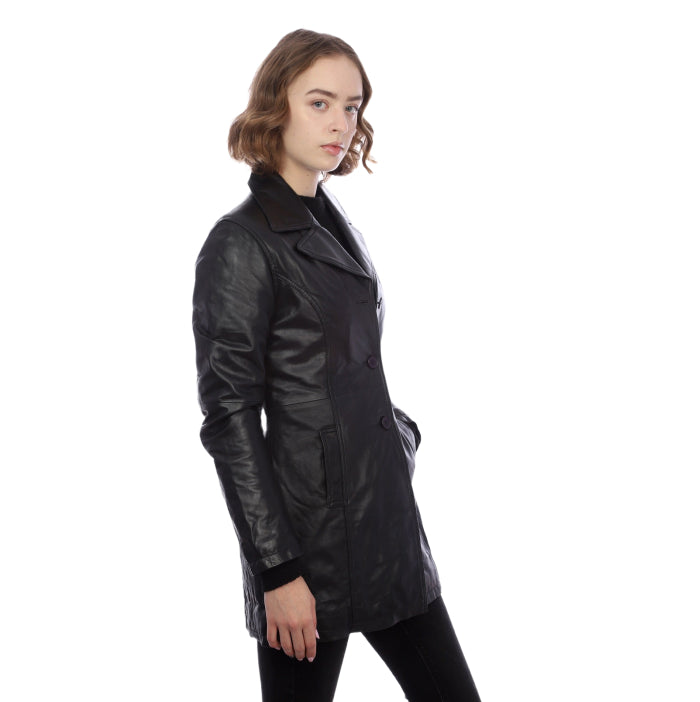 Cinched Leather Button Up