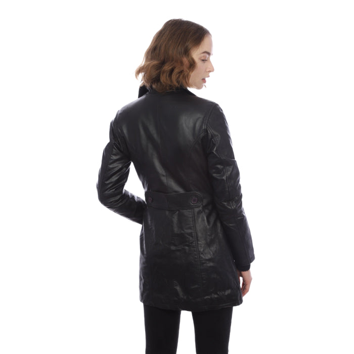 Cinched Leather Button Up