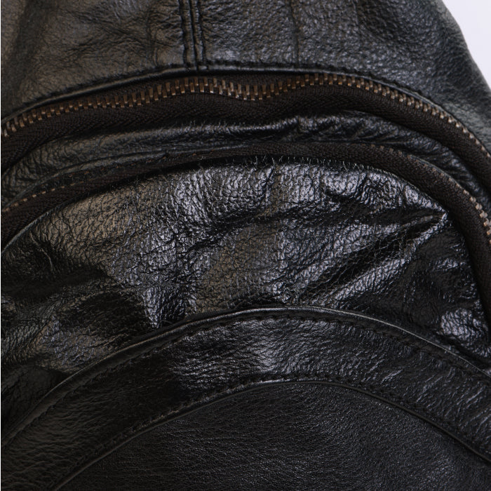 Leather Sling Bag - Black