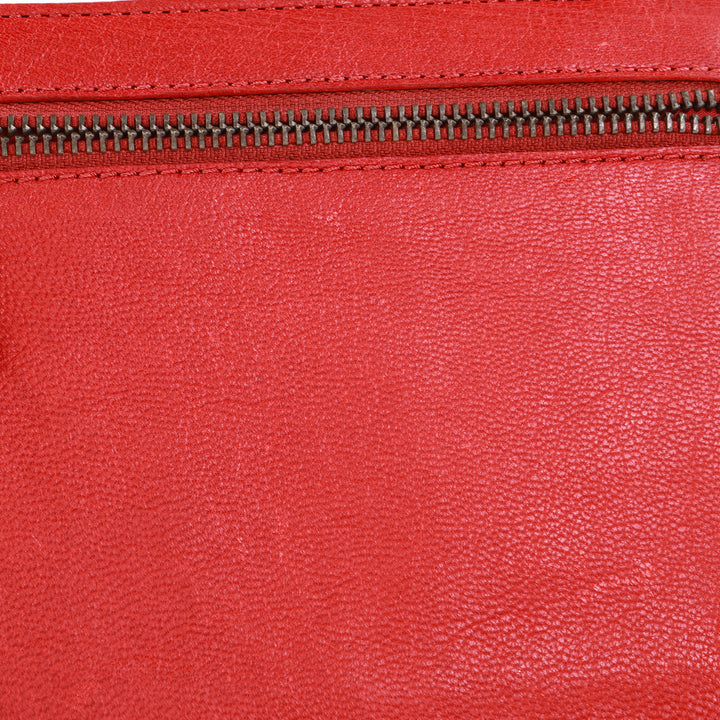 Leather Smartphone Crossbody Wallet - Red