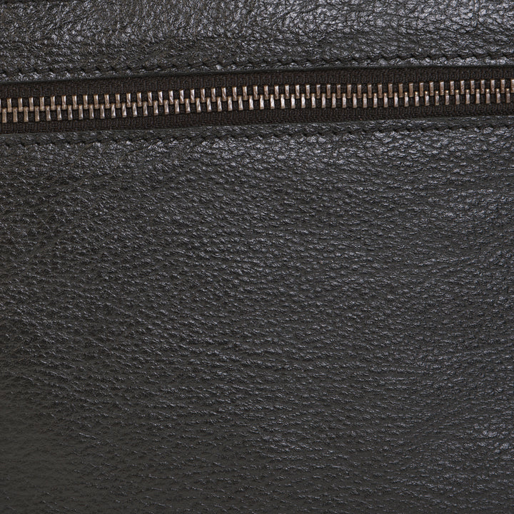 Leather Smartphone Crossbody Wallet - Black