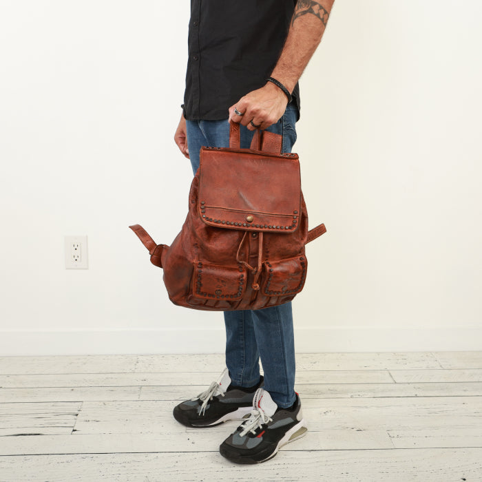 Classic Leather Backpack - Cognac