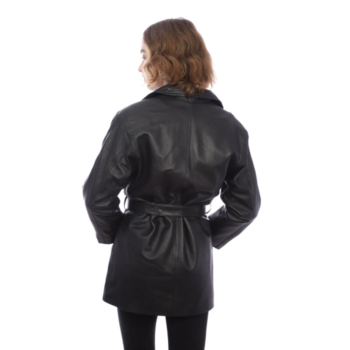 Ladies Belted Leather Jacket