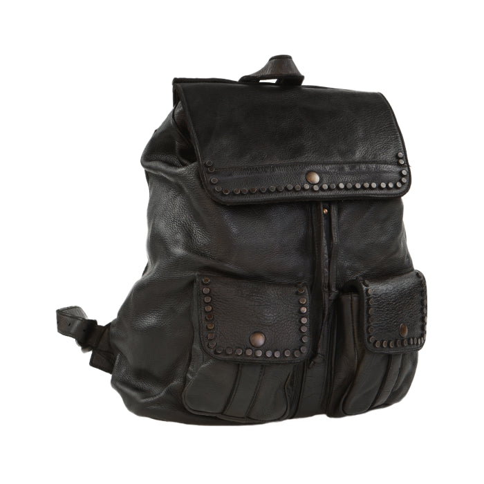 Classic Leather Backpack - Black