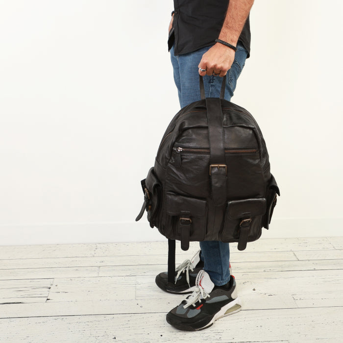 Urban Leather Backpack - Black