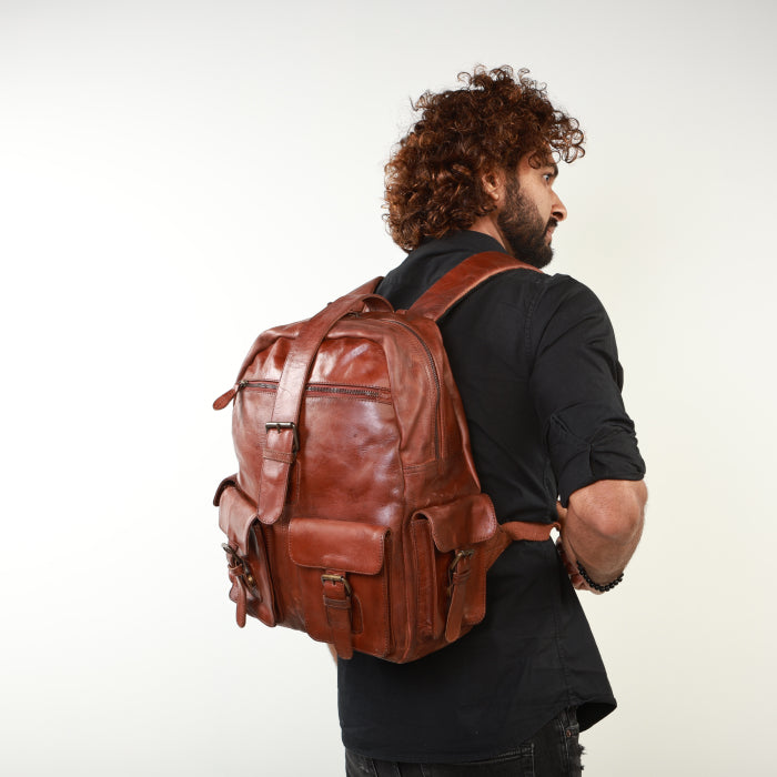 Urban Leather Backpack - Black