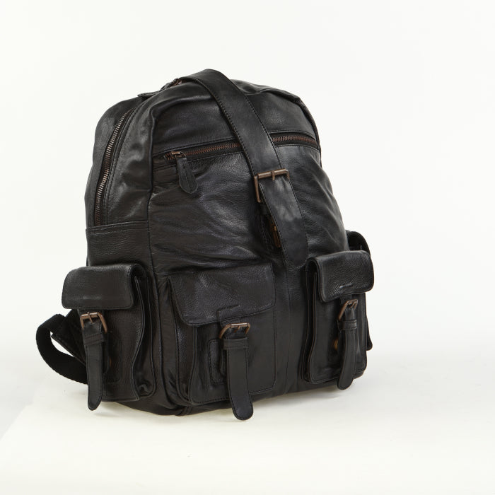 Urban Leather Backpack - Black