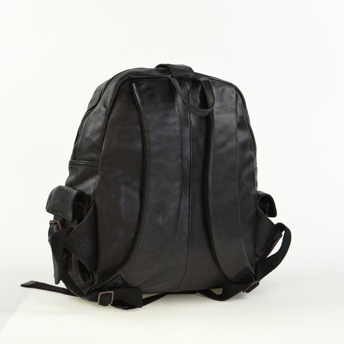 Urban Leather Backpack - Black