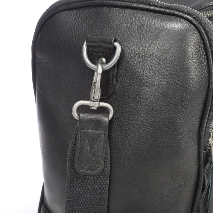 Black Leather Duffel Bag