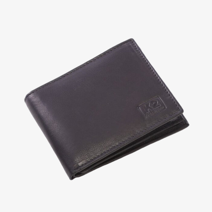 Mens Leather Wallet Trifold Blk