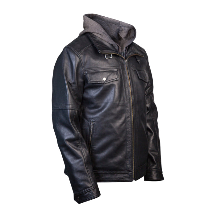 Leather Jacket With Hood